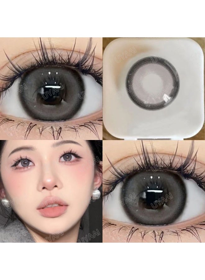UYAAI Gray Lenses Yearly Colored Contact Lenses, Unisex Cosmetic Contact Lenses, Hot Sale Fashion Lenses,  With Case - Image 5
